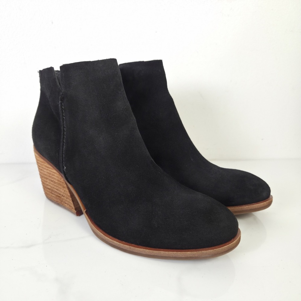 Kork-Ease Chandra II Black Suede Casual Career Ankle Booties Sz 11M Shoes Womens